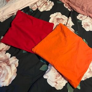 Thymo ~ Vibrant Red and Orange Pillow Cases~2~Cotton~square